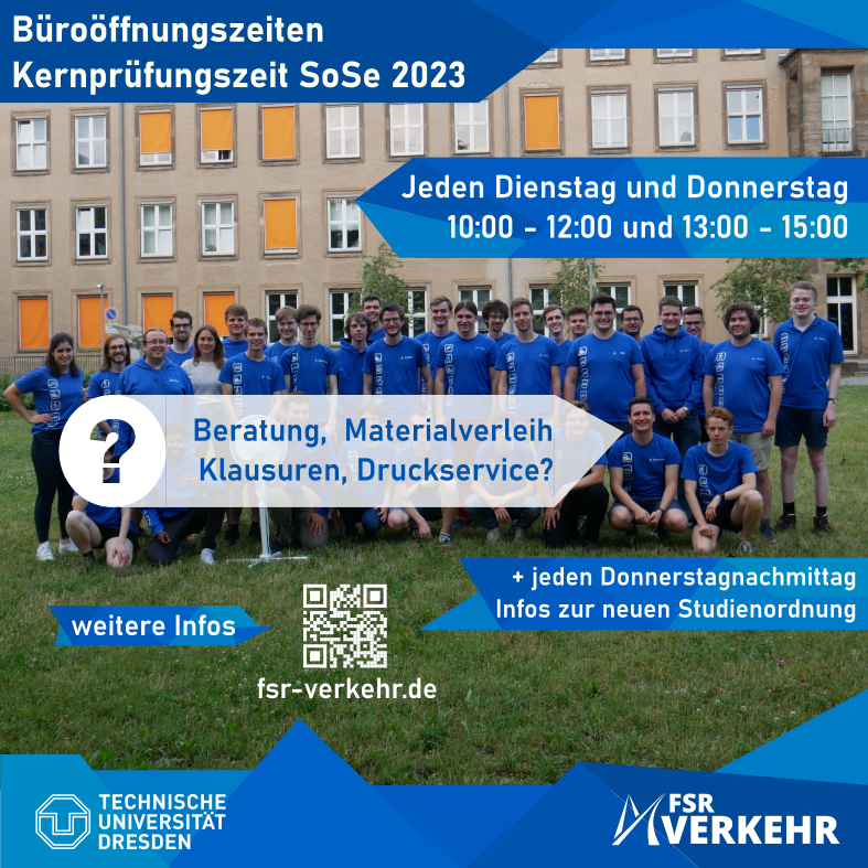 Büroöffnungszeiten während der Prüfungsphase im Sommersemester 2023