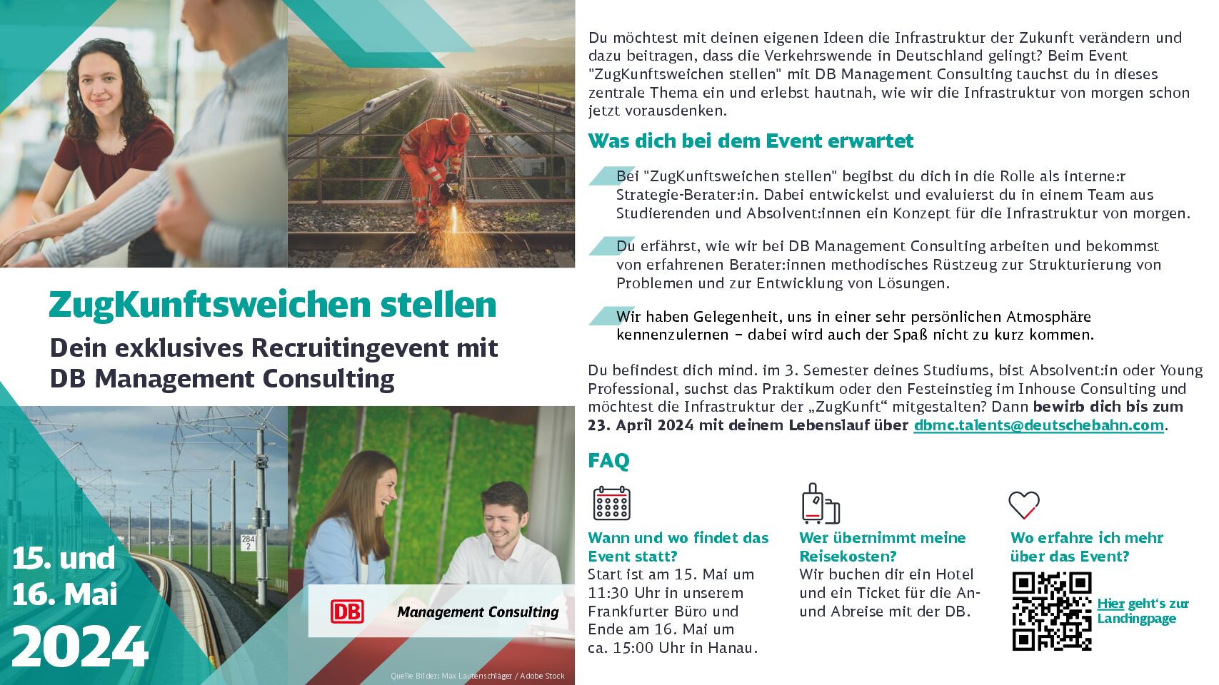 „ZugKunftsweichen stellen“ – Recruitingevent der DB Management Consulting